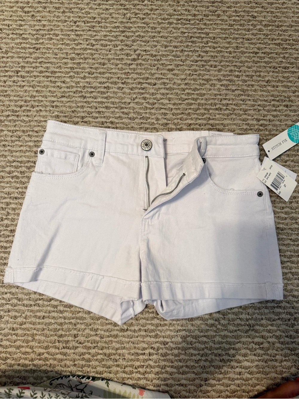 STS Blue White Jean Shorts with Front Pockets
